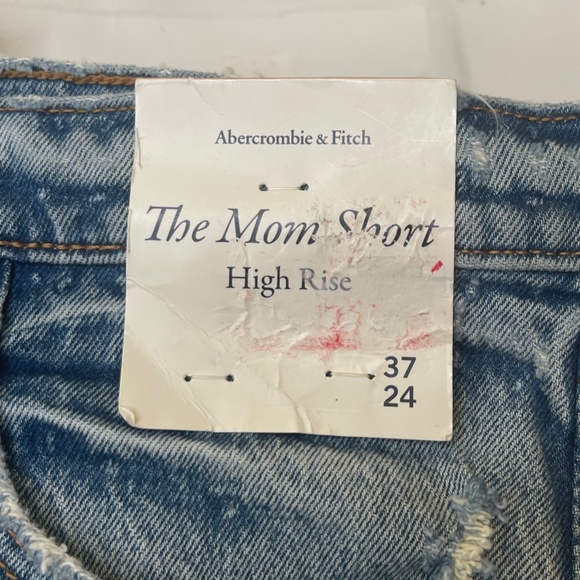 Abercrombie & Fitch Womens High Rise Distress Jean The Mom Shorts Sz. 24 37 - Picture 15 of 16